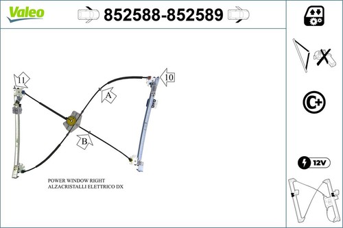 Alzavetro valeo 852588 per - valeo,